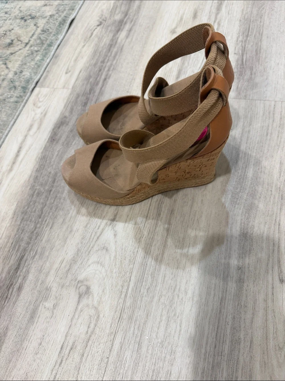 TORY Burch Wedge Espadrille Sandals in Taupe size 9.5